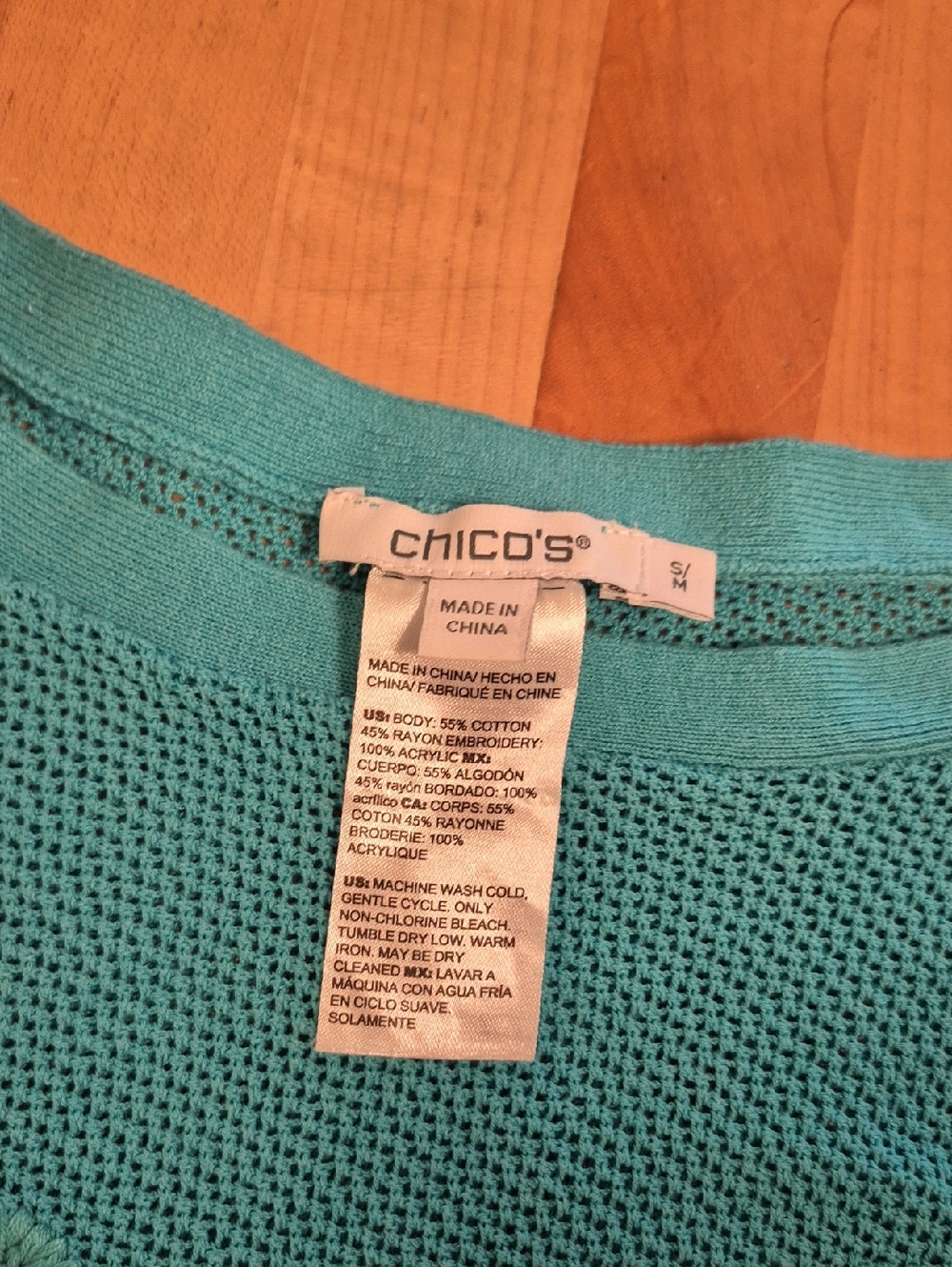 Chicos Blue Crotched Poncho - Picture 4 of 8